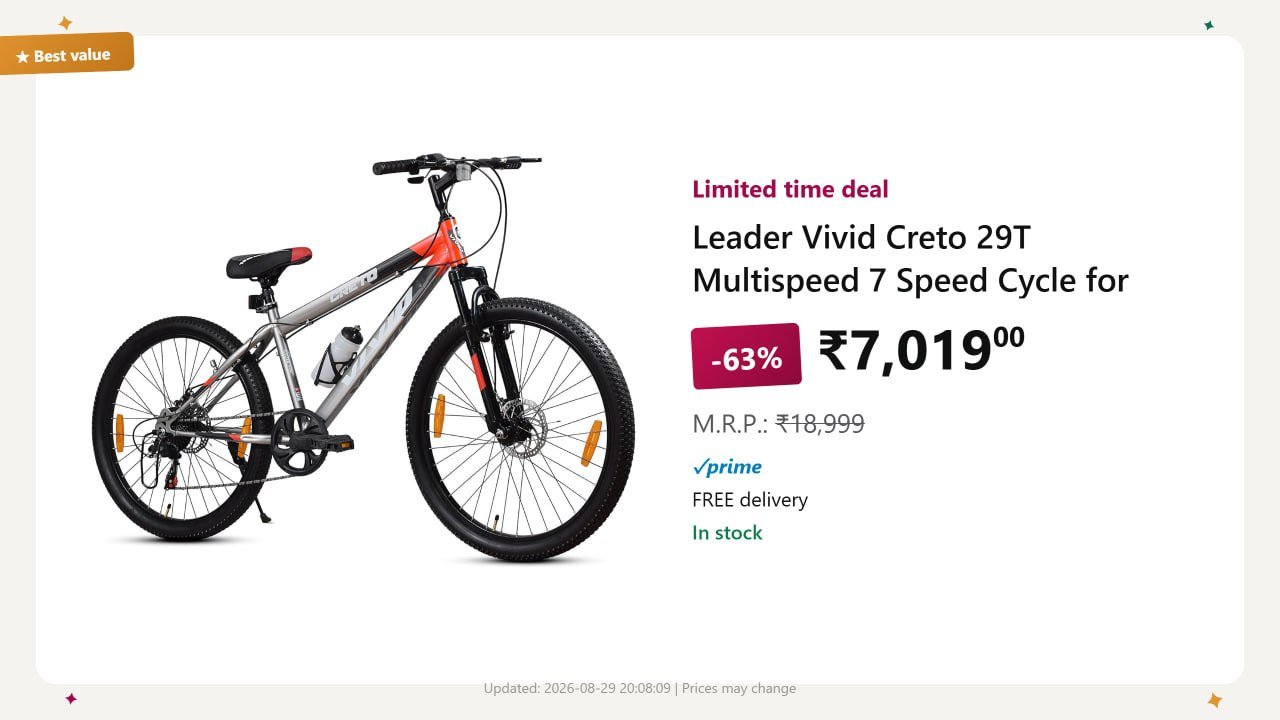 Leader 29t Multispeed 7 Speed Cycle 7019