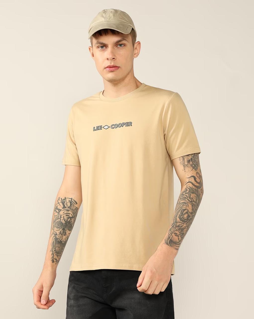 Lee Cooper Men Brand Print Regular Fit Crew-neck T-shirt 320