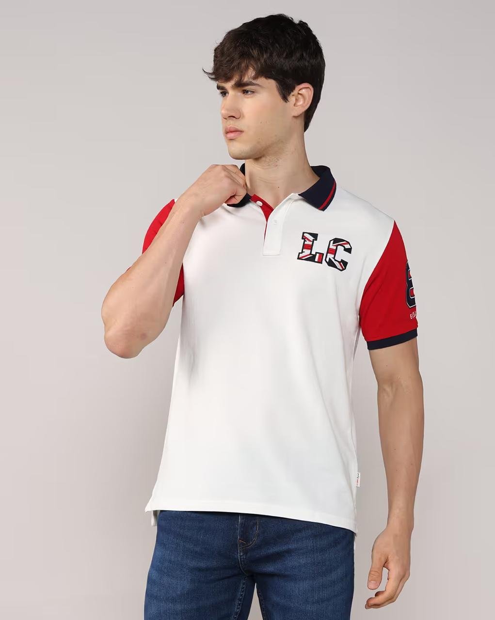 Lee Cooper Men Logo Print Regular Fit Polo T-