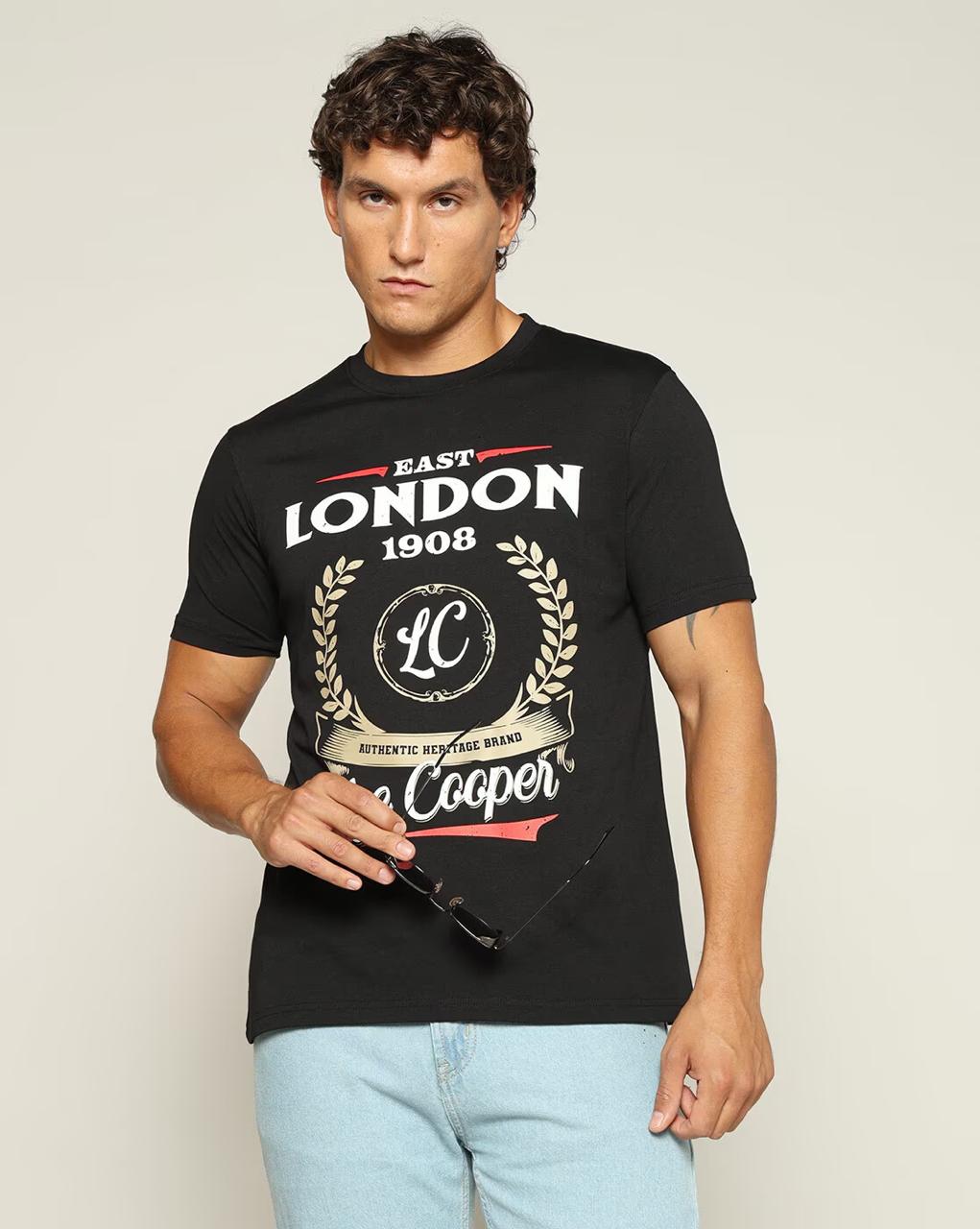 Lee Cooper Men Typographic Print Regular Fit Crew-neck T-shirt 240