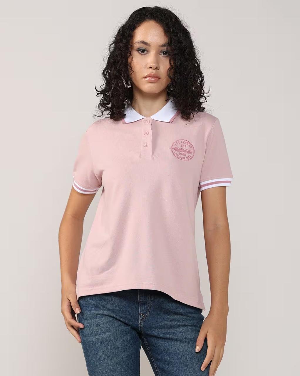 Lee Cooper Women Regular Fit Polo T-shirt Wit