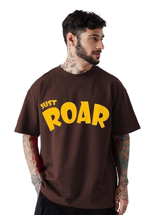 Leotude Men Oversized Half Sleeve Round Neck 