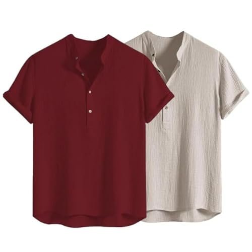 Leriya Fashion Men S Half Sleeve Casual Plain