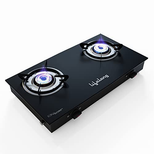 Lifelong 2 Burner Gas Stove Top For Kitchen -