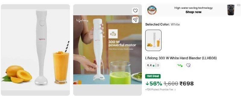 Lifelong 300w Hand Blender At 698