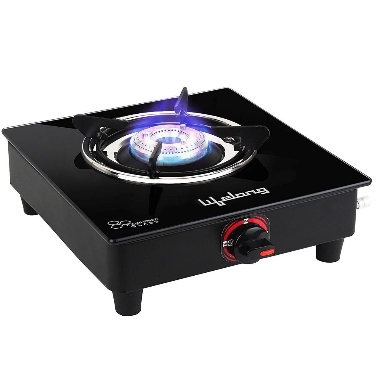 Lifelong Llgs201 Open Single Burner Glass Gas Stov