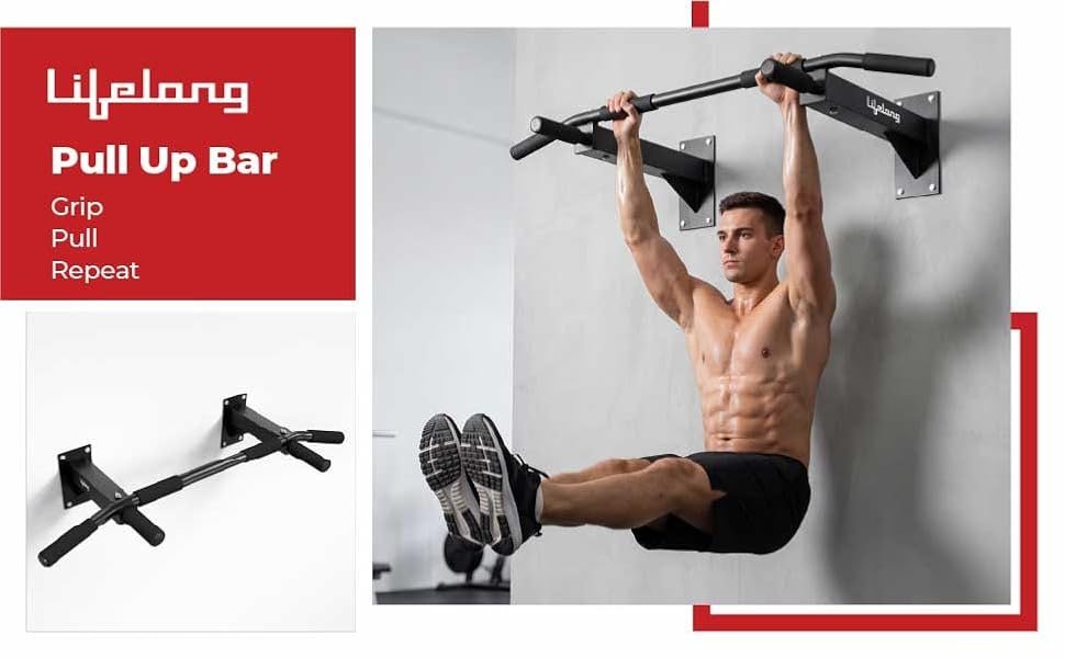 Lifelong Pull Up Bar Wall Mounted 200kg Capac