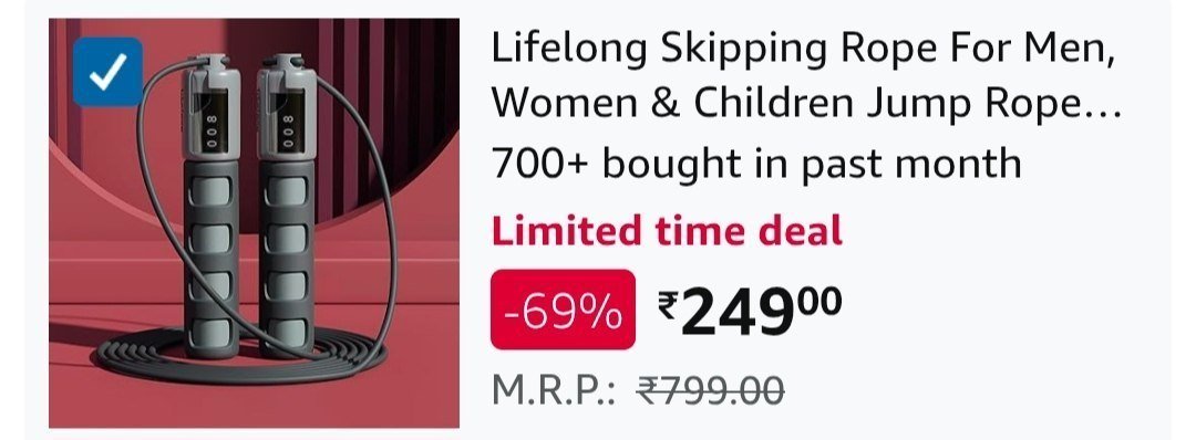 Lifelong Skipping Rope Jump Counter Adjustabl