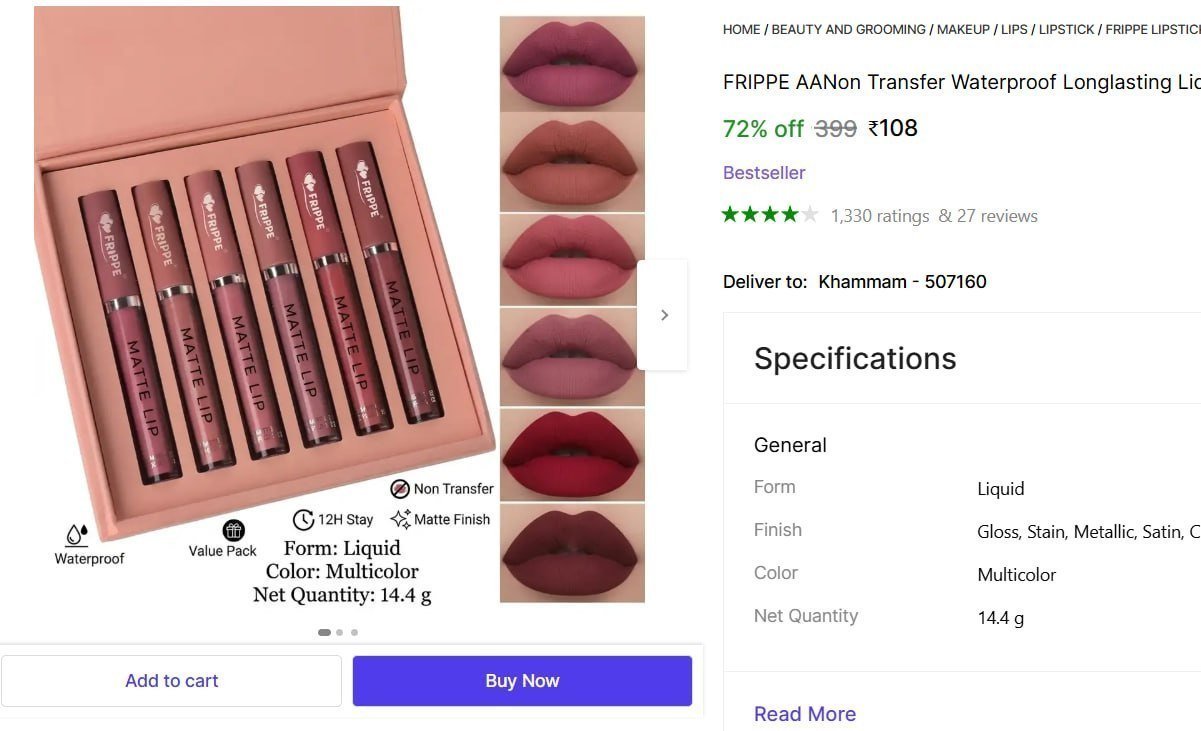 Lipstick Combo Pack Of 5 108