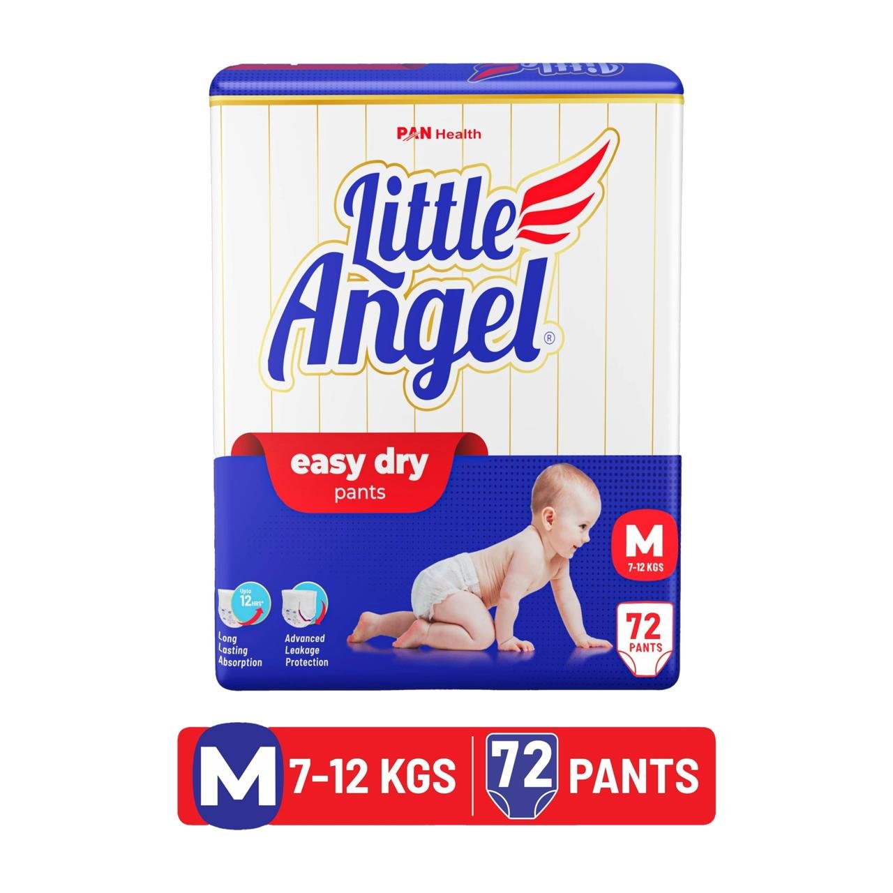 Little Angel Easy Dry Pant Diapers - M (72 Pi