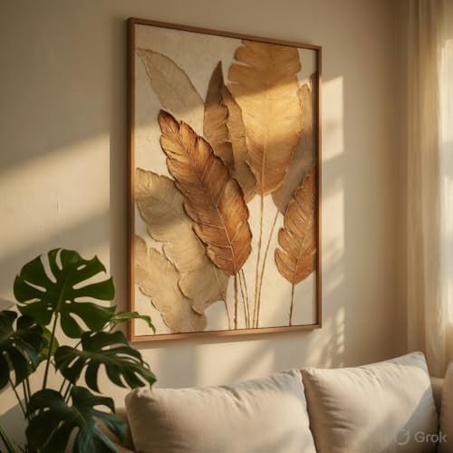 Livin Luxe Minimalist Botanical Leaf Wall Painting