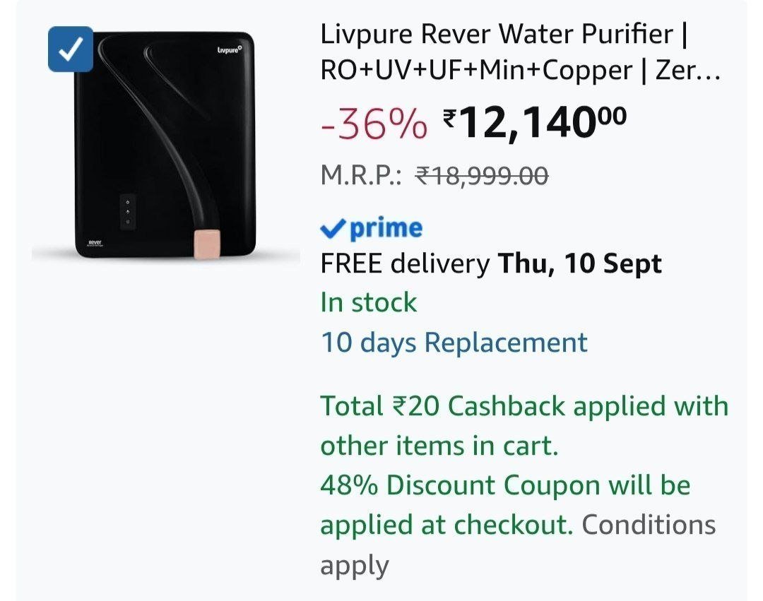 Livpure Rever Water Purifier At 6 48