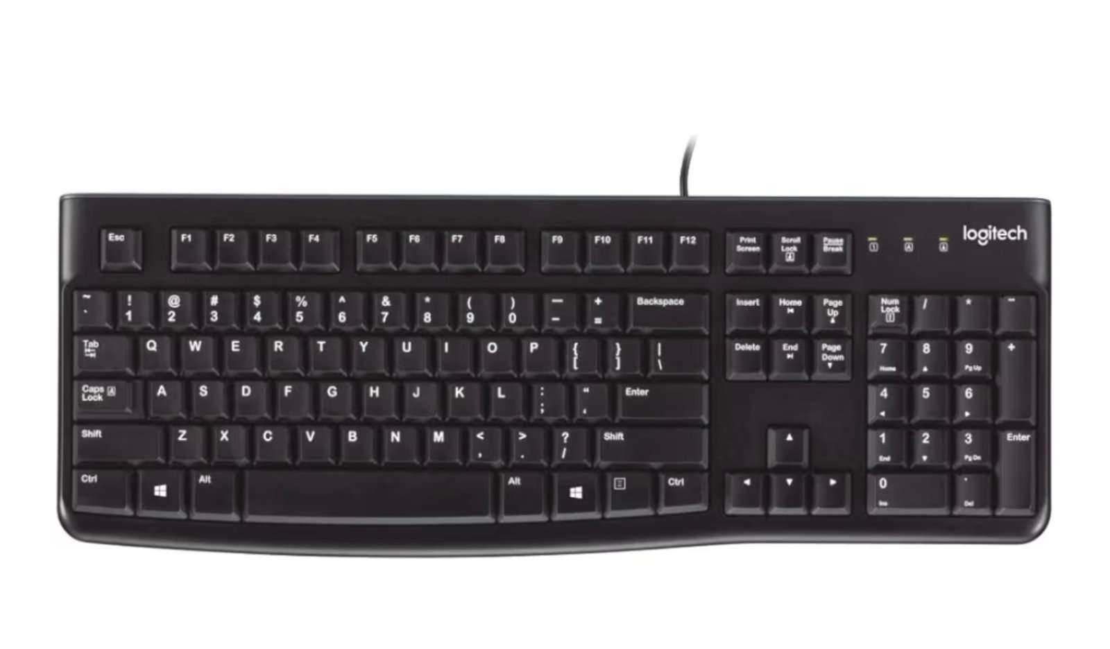 Logitech K120 Wired Keyboard For Windows Usb Plug-