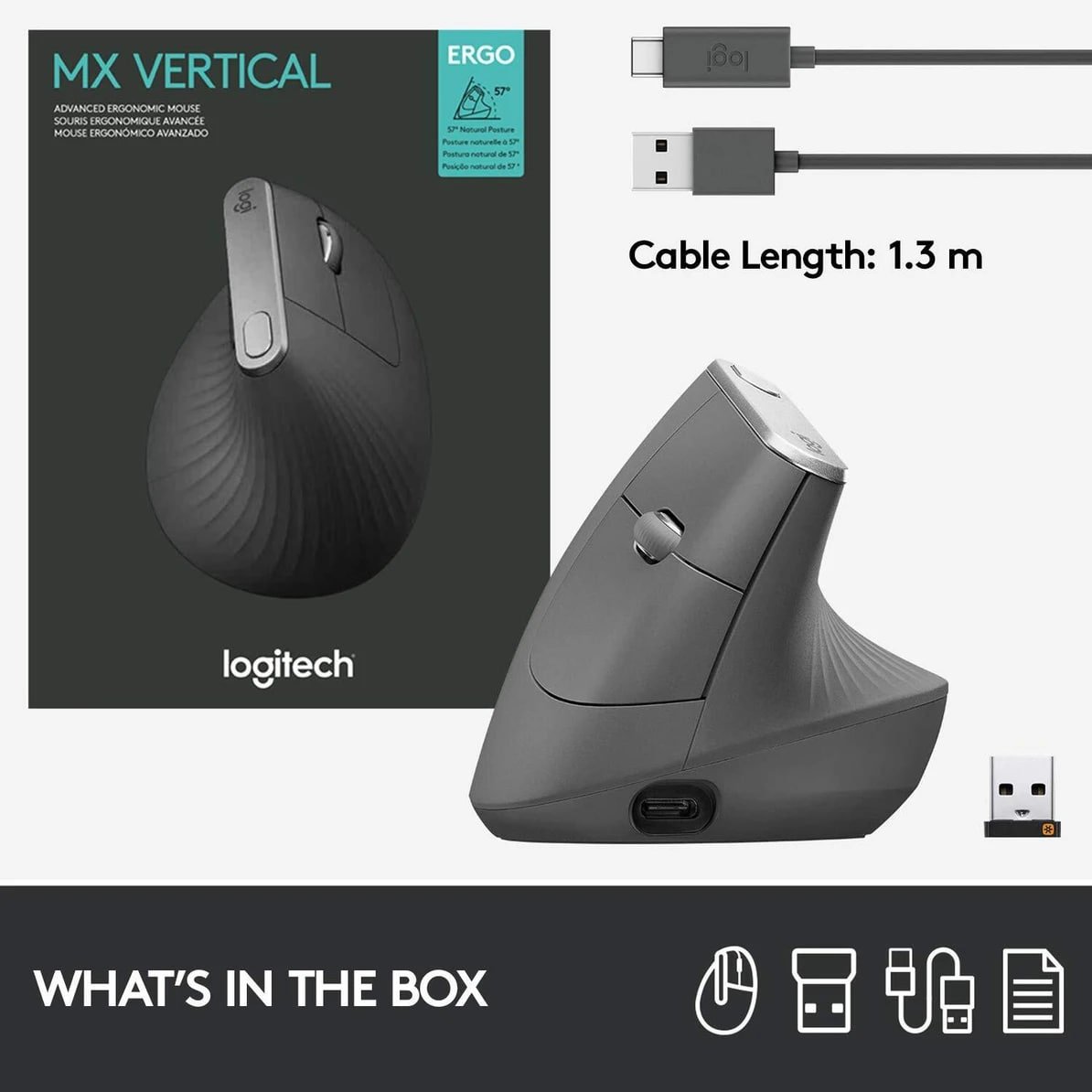 Logitech Mx Vertical Ergonomic Optical Mouse 