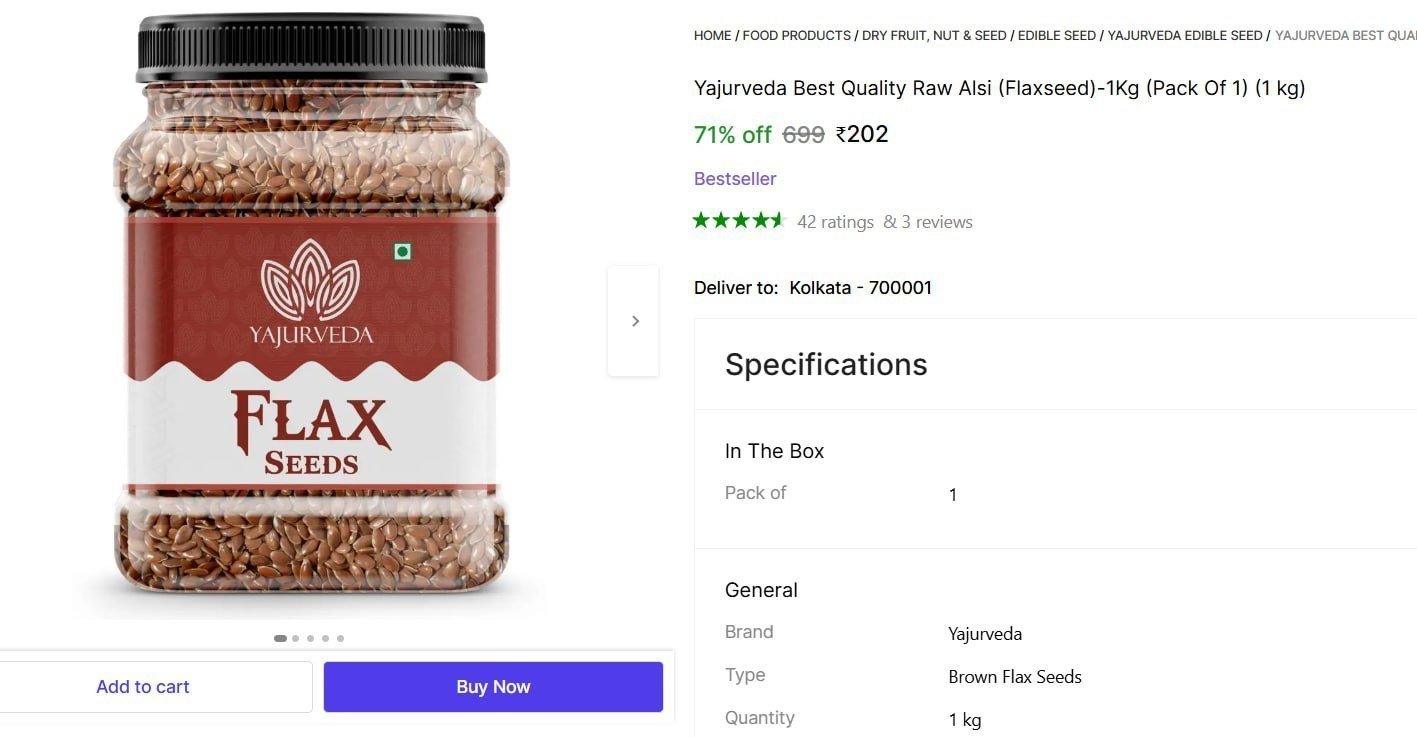 Loot 1kg Flax Seeds At 202