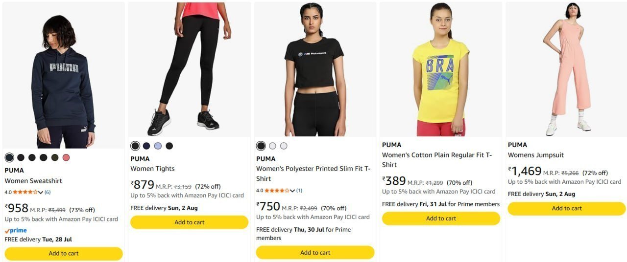 Loot 70-85 On Puma Clothing Women Men 70-81 On Adi