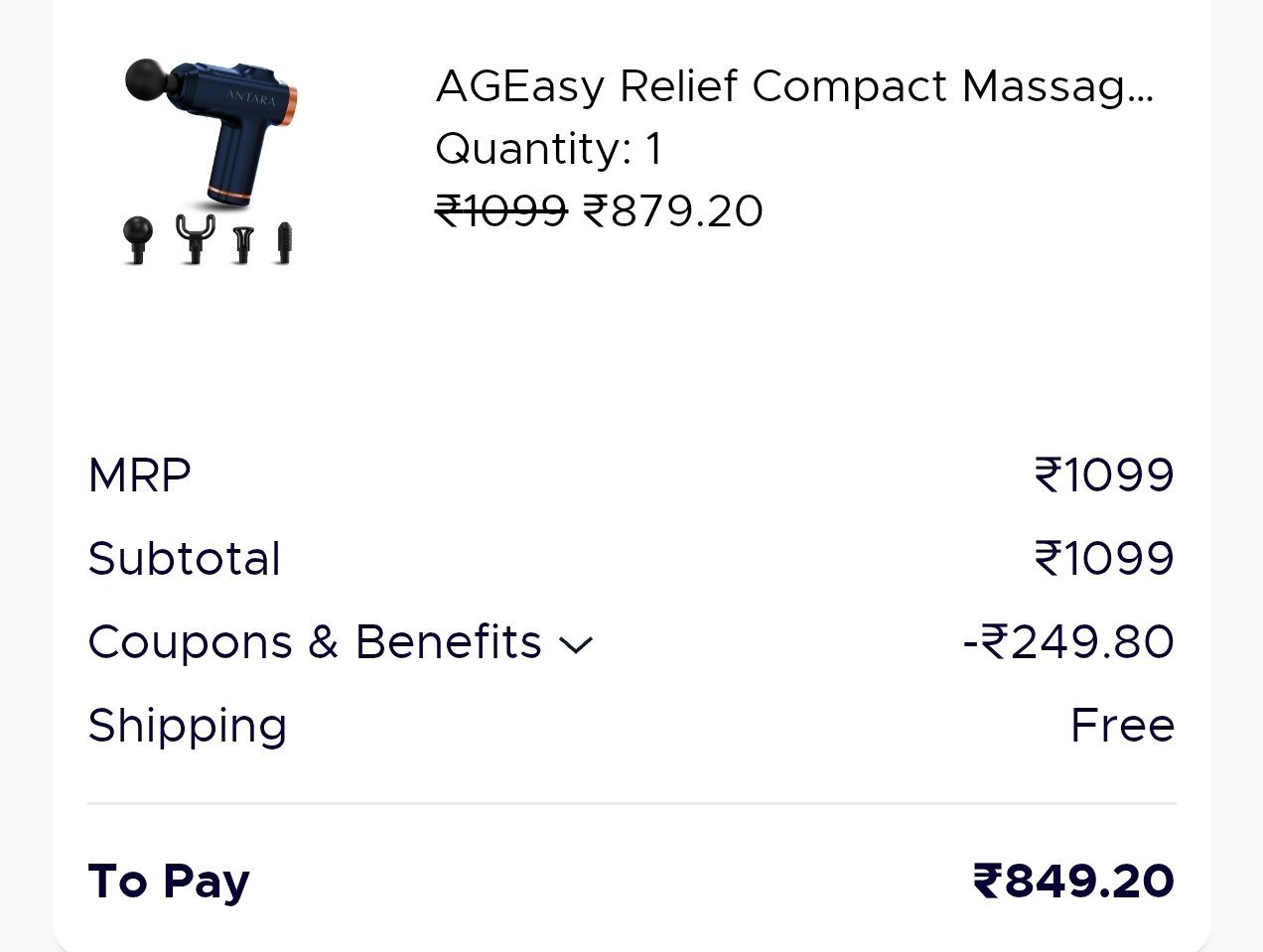 Loot Ageasy Relief Compact Massage Gun 849 ( Effec