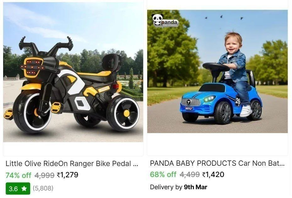 Loot Battery Operated Bike Pedal Tricycles Fro Kid