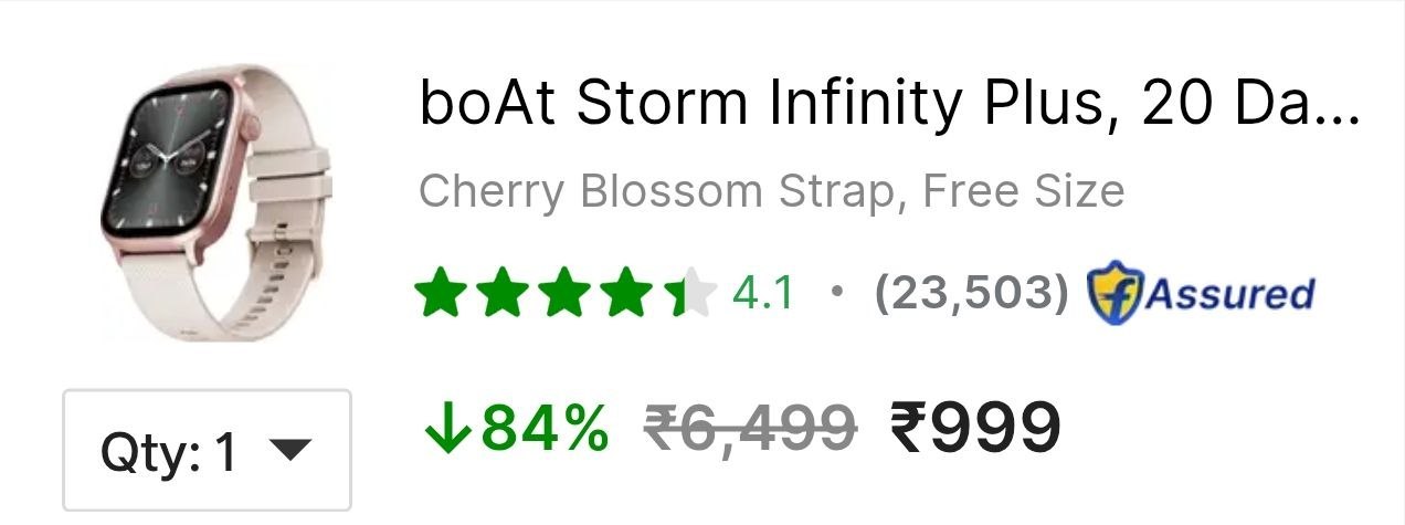 Loot Boat Storm Infinity Plus Big Battery Smartwat
