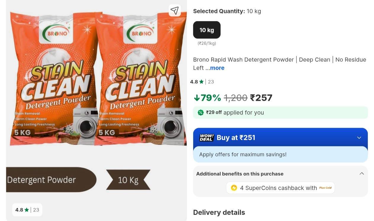 Loot Detergent Powder 10kg At 257 Buy Max Qua
