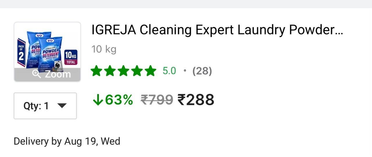 Loot Detergent Powder 10kg At 288 Buy Max Qua