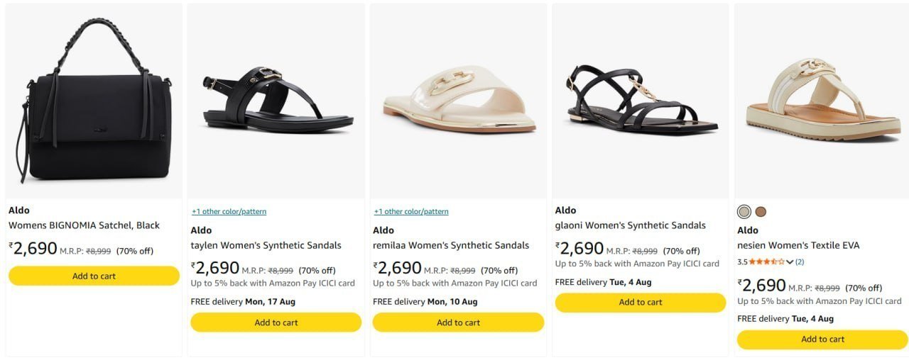 Loot Flat 70 On Aldo Footwears Accessoriesmor