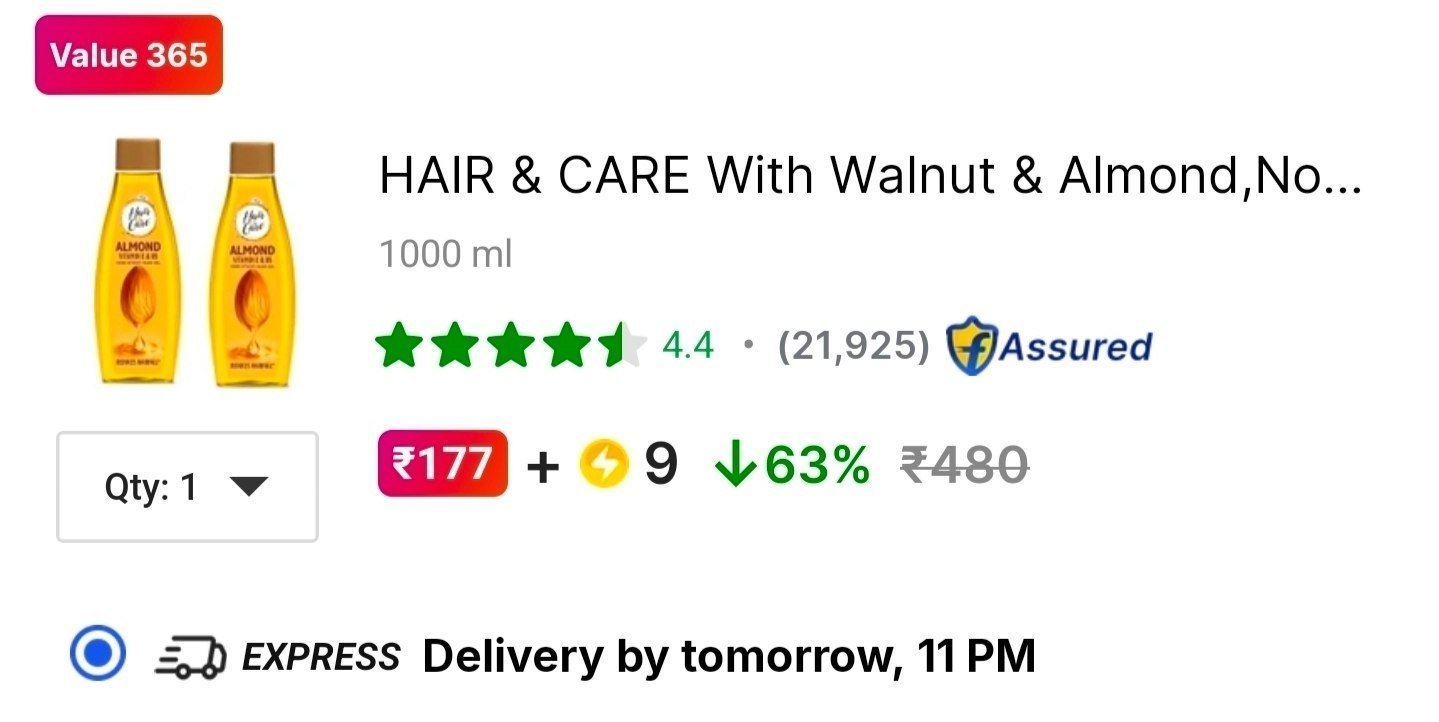 Loot Hair Care Almond Hair Oil (1l) At 177 Sc