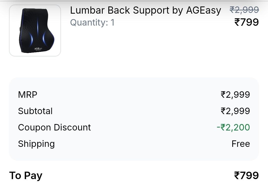 Loot Lumbar Back Support By Ageasy 799code Auto Applied Lum73