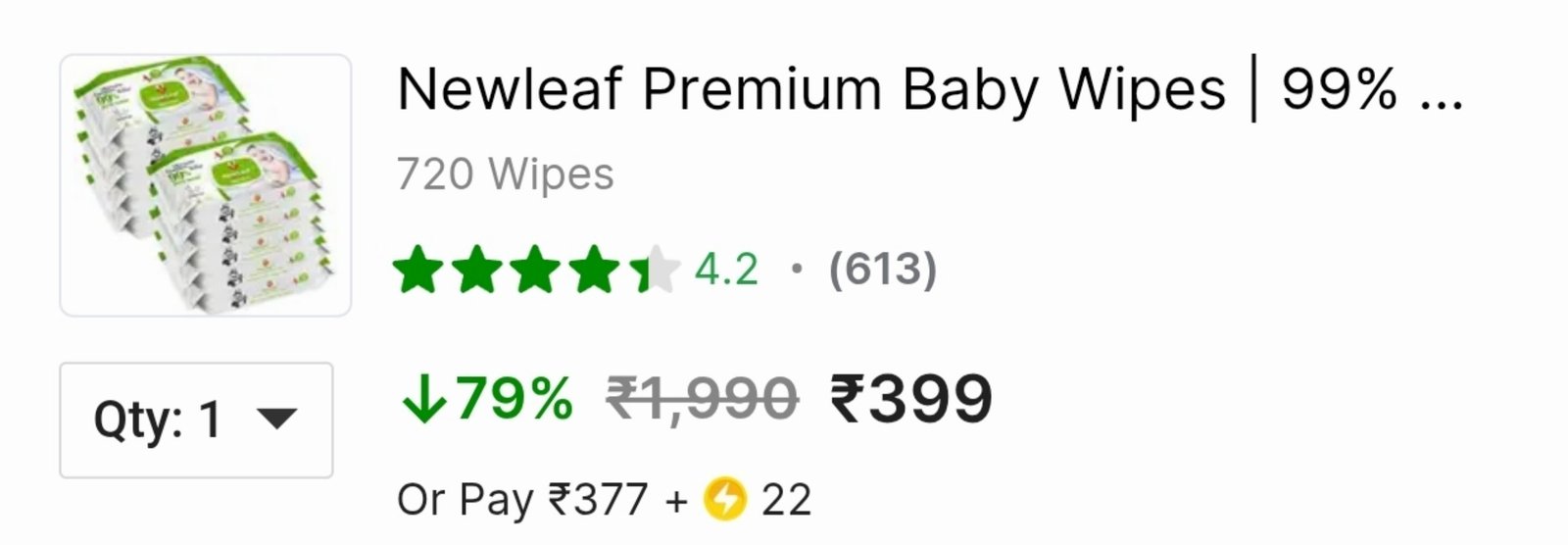 Loot Newleaf Premium Baby Wipes With Lid Pack