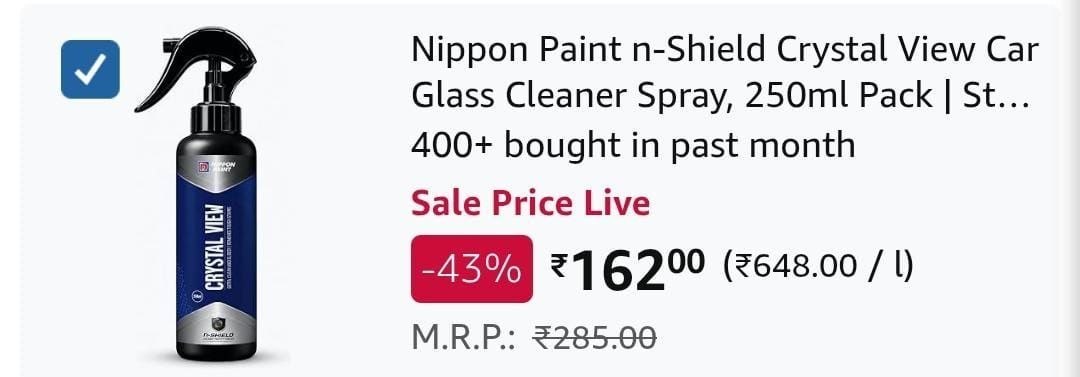 Loot Nippon Paint Car Glass Cleaner Spray 250