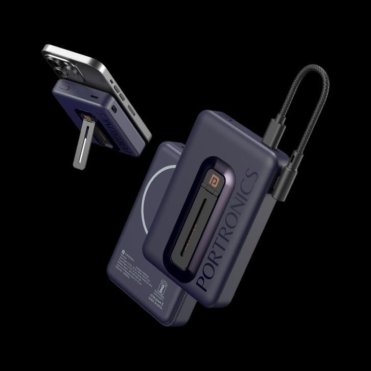 Loot Portronics 10 000mah Wireless Powerbank With Inbuilt Cable Stand 1 399
