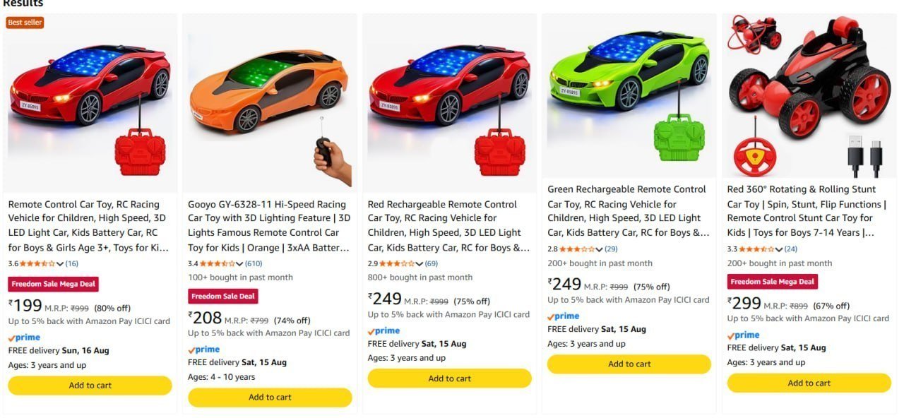 Loot Remote Control Led Stunt Car Starts 199