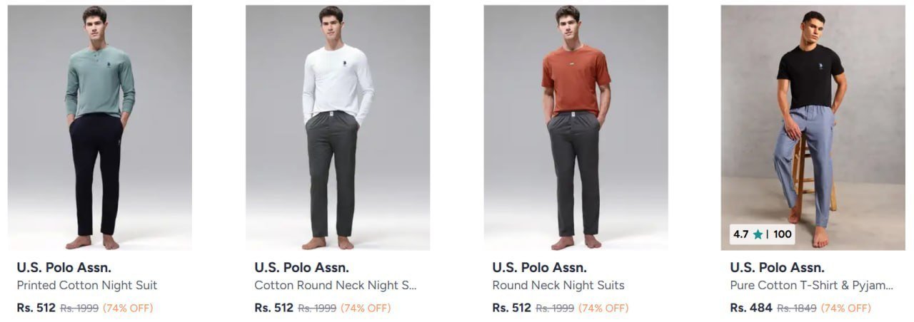Looto Nightsuits Tshirts Thermals Shorts Inne