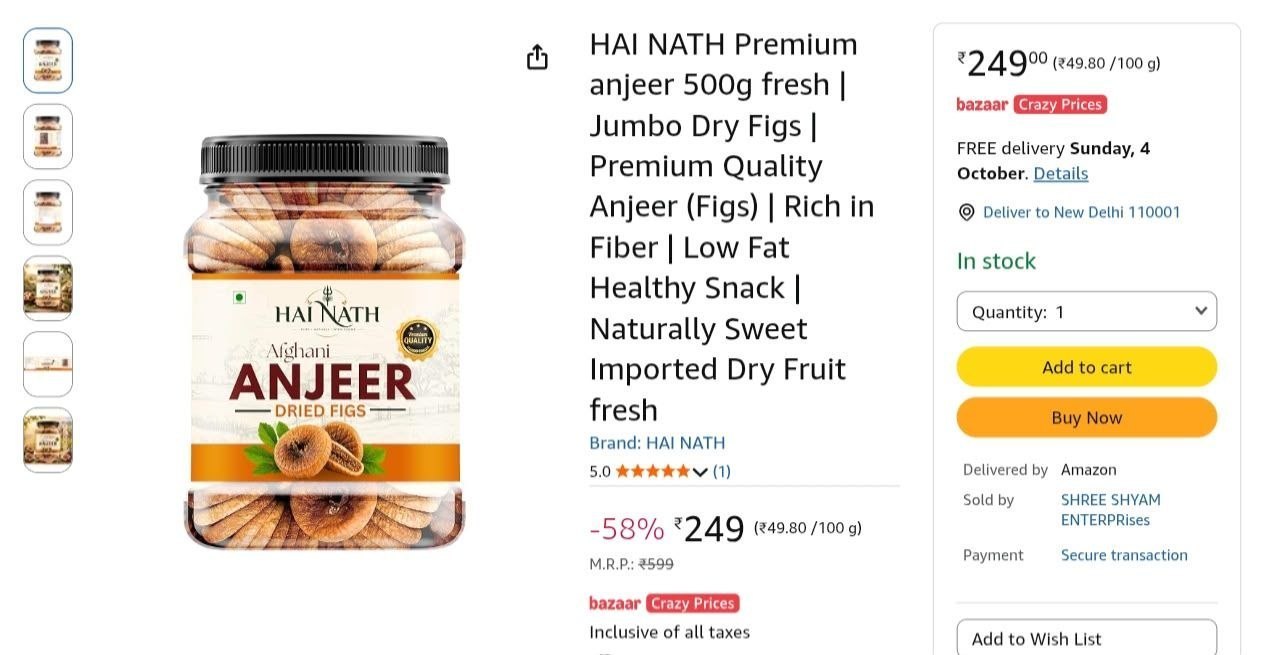 Loottt Fasttt Afghani Anjeer 500gm At 249 1000gm 4