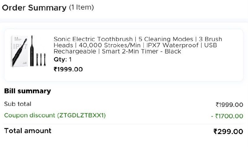 Loottt Fasttt Electric Toothbrush At 299 Zop 