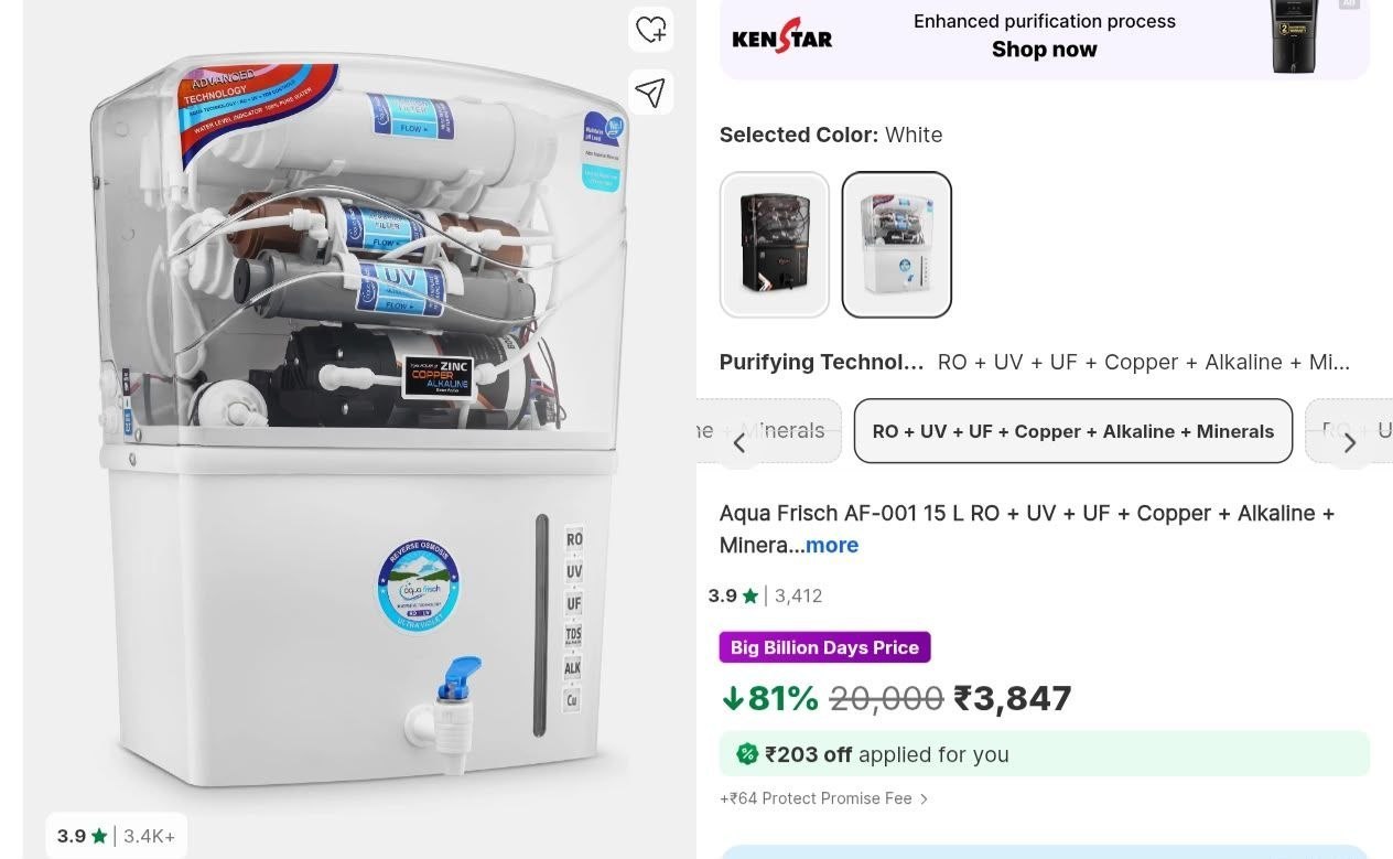 Loottt Fasttt Loot 15l Ro Uv Uf Copper Alkaline Mi