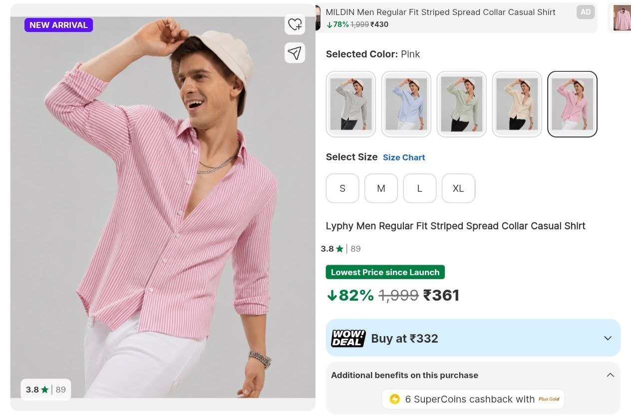 Loottt Fasttt Loot Men Regular Fit Striped Spread Collar Casual Shirt 361st