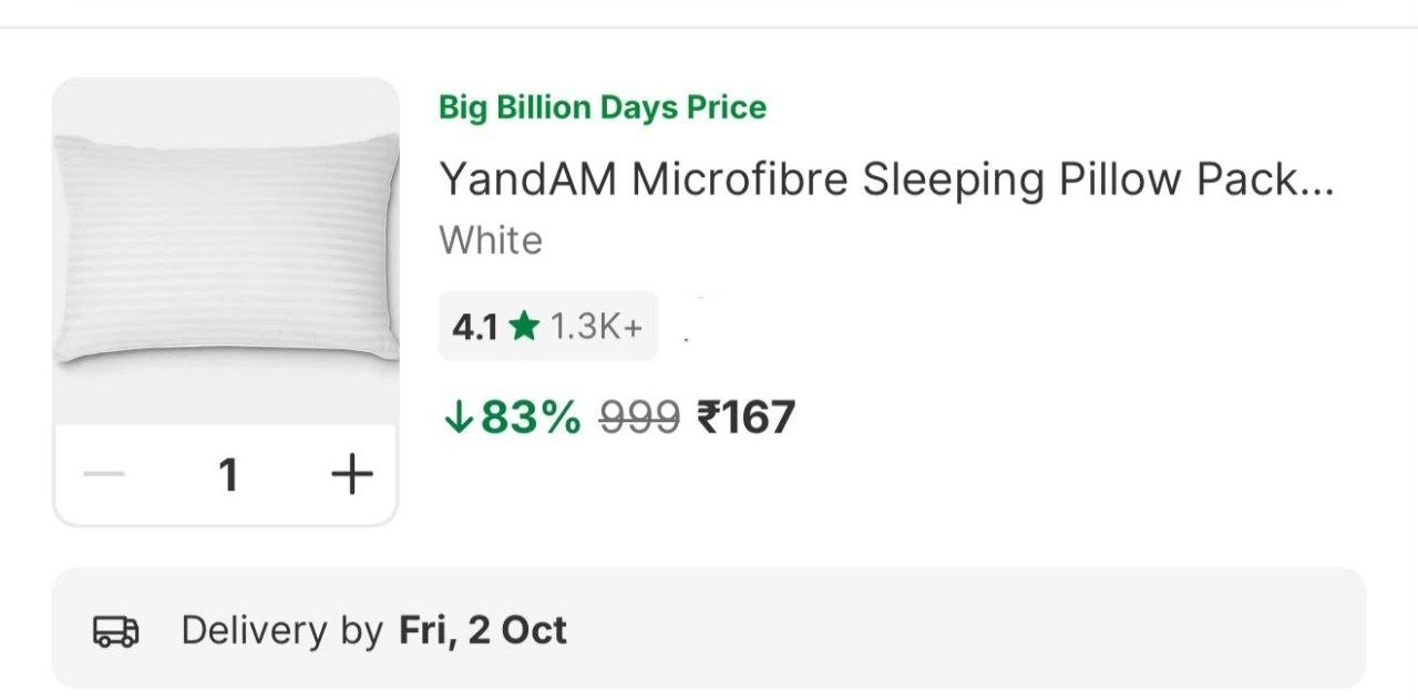 Loottt Fasttt Loot Microfiber Sleeping Pillow