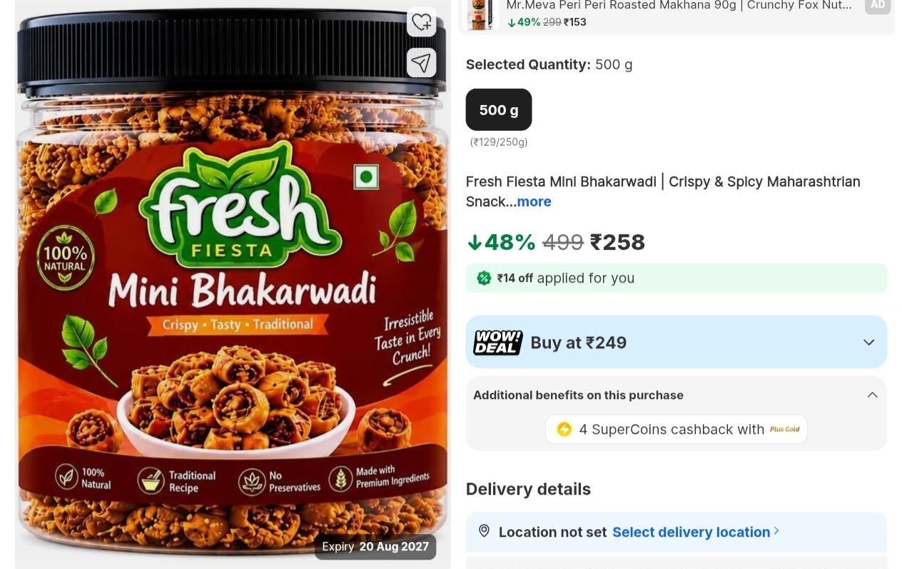 Loottt Fasttt Loot Mini Bhakarwadi Crispy Spi