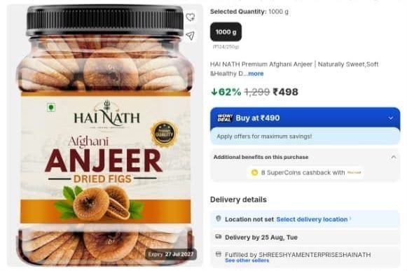 Loottt Fasttt Loot Premium Afghani Anjeer 1kg At 4