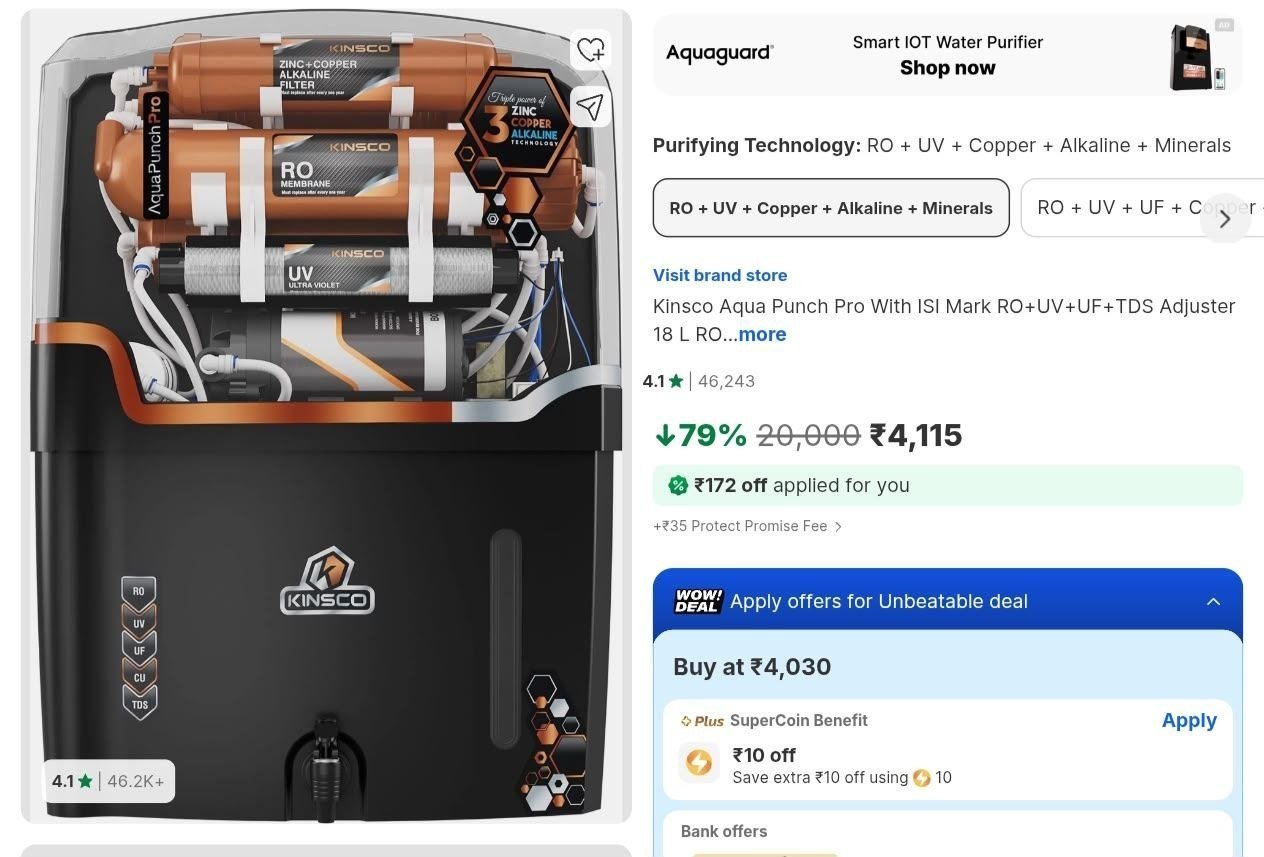 Loottt Fasttt Loot Water Purifier 4115advance