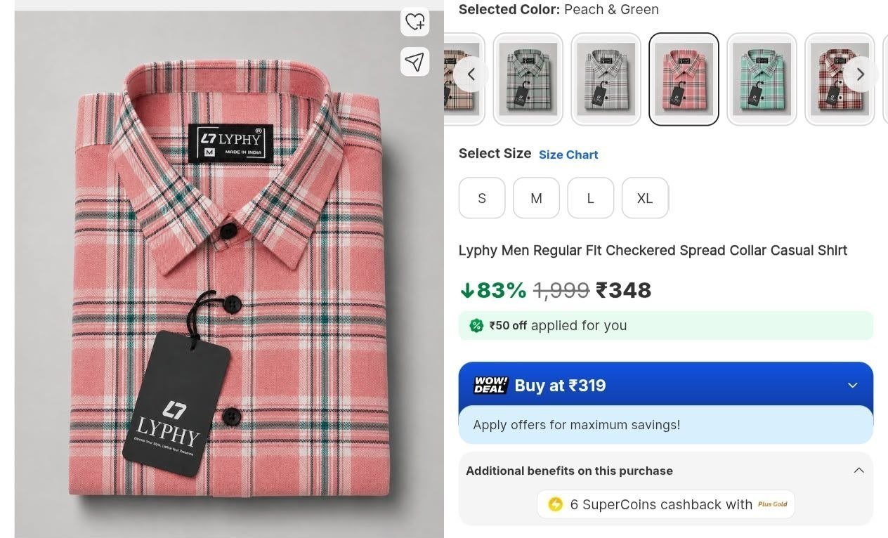 Loottt Fasttt Men Regular Fit Checkered Spread Col