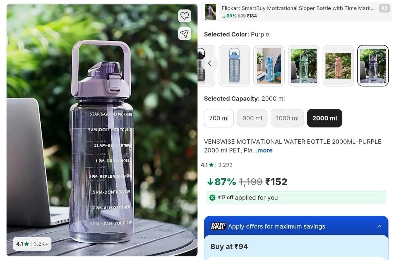 Loottt Fasttt Motivational Water Bottle 2l 152larg
