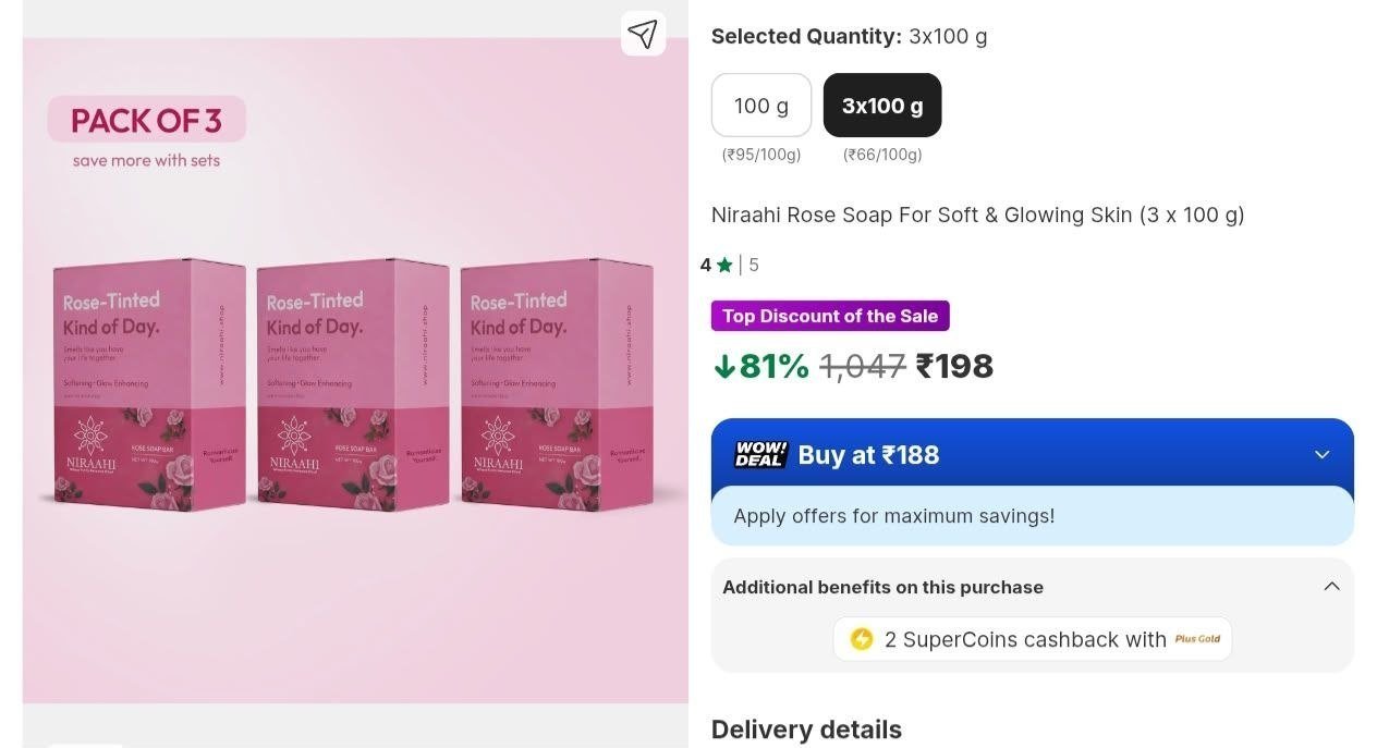 Loottt Fasttt Rose Soap For Soft Glowing Skin