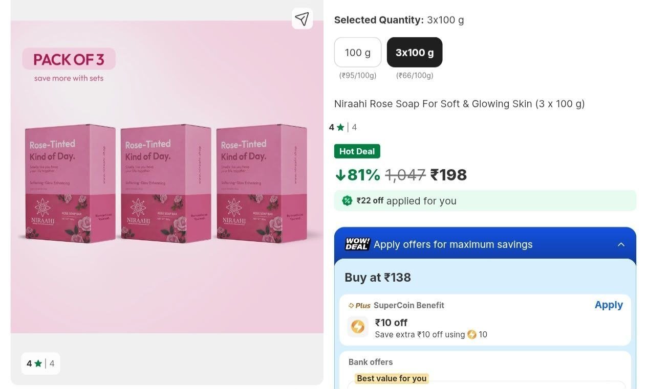 Loottt Fasttt Rose Soap For Soft Glowing Skin