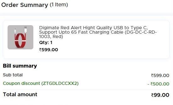 Loottt Fasttt Type C Fast Charging Cable At 9