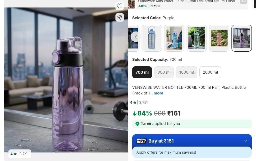 Loottt Fasttt Water Sipper Bottle 700ml 16170