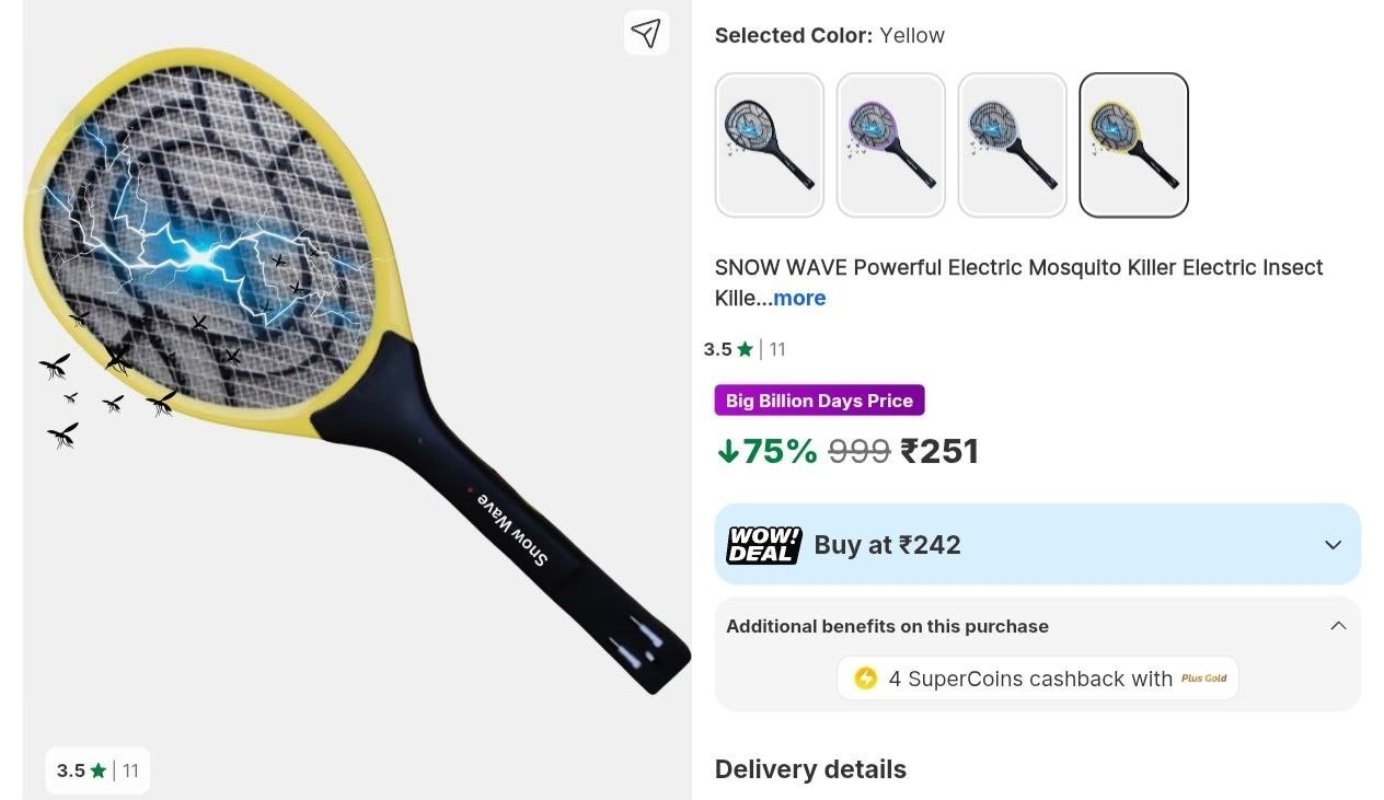Loottt Fastttloot Electric Mosquito Killer (bat) 2