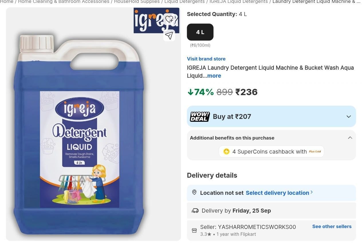 Loottt Fastttloot Liquid Detergent 4l 2364l Value Pack For Regular Laundry 
