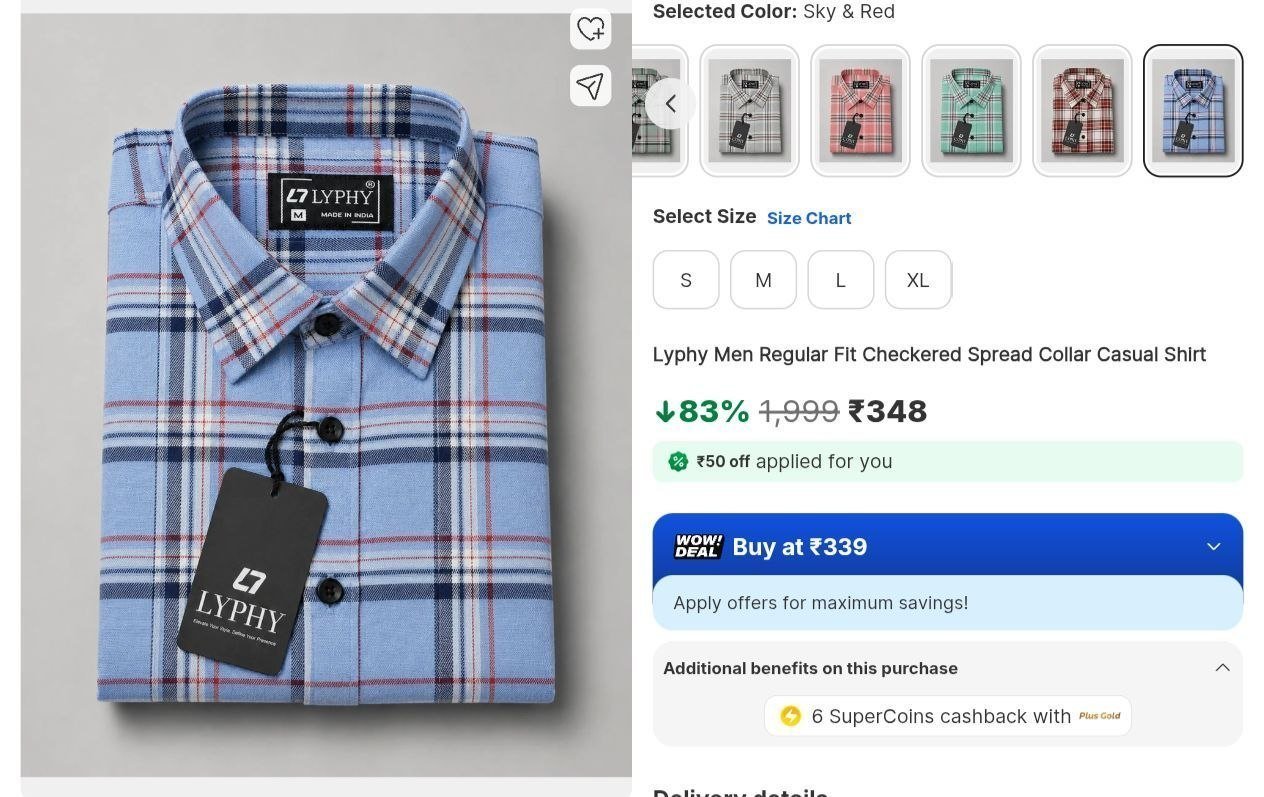 Loottt Fastttloot Men Regular Fit Checkered S